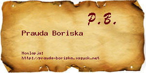 Prauda Boriska névjegykártya